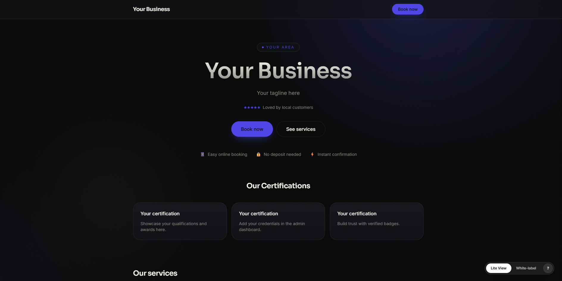 CS Bookings customer booking demo